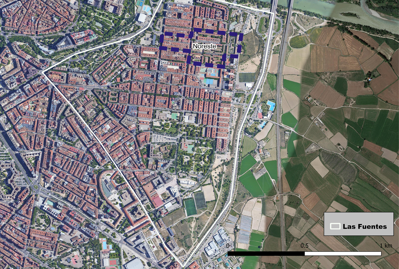 Fig. 3/ Plano de Las Fuentes (Zaragoza).