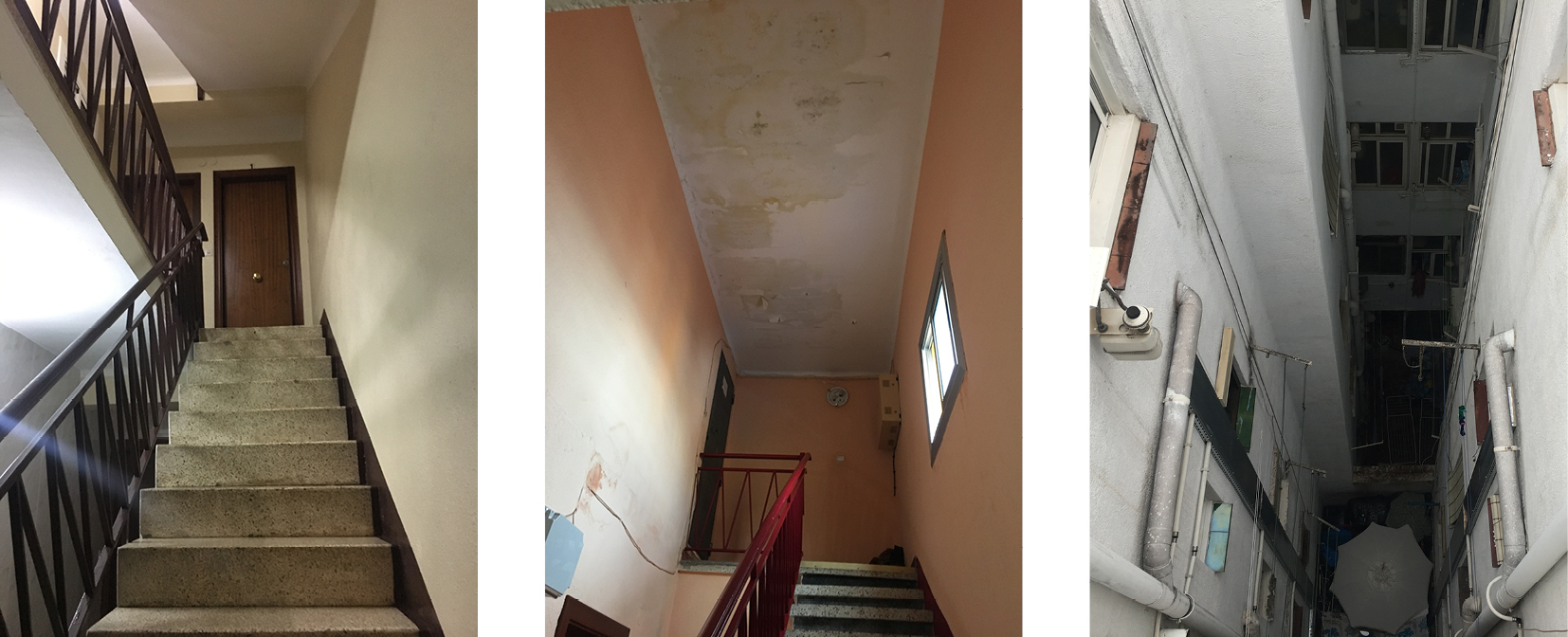 Fig. 2/ Problemas de accesibilidad, mantenimiento y humedades en los edificios.