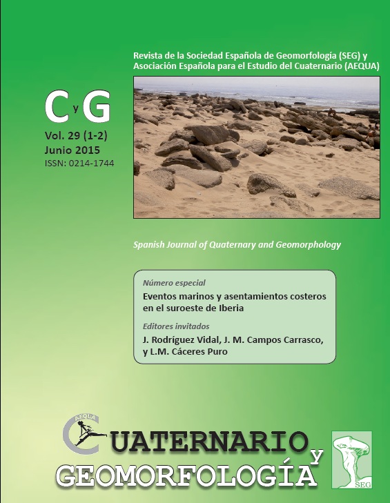 					Ver Vol. 29 Núm. 1-2 (2015): Eventos marinos y asentamientos costeros en el suroeste de Iberia
				