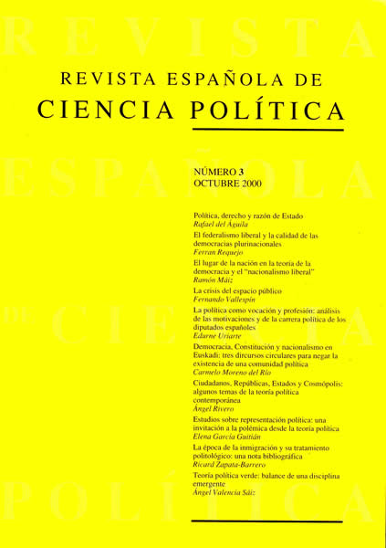 La política como vocación y como profesión: análisis de las motivaciones y  de la carrera política de los diputados españoles | Revista Española de  Ciencia Política