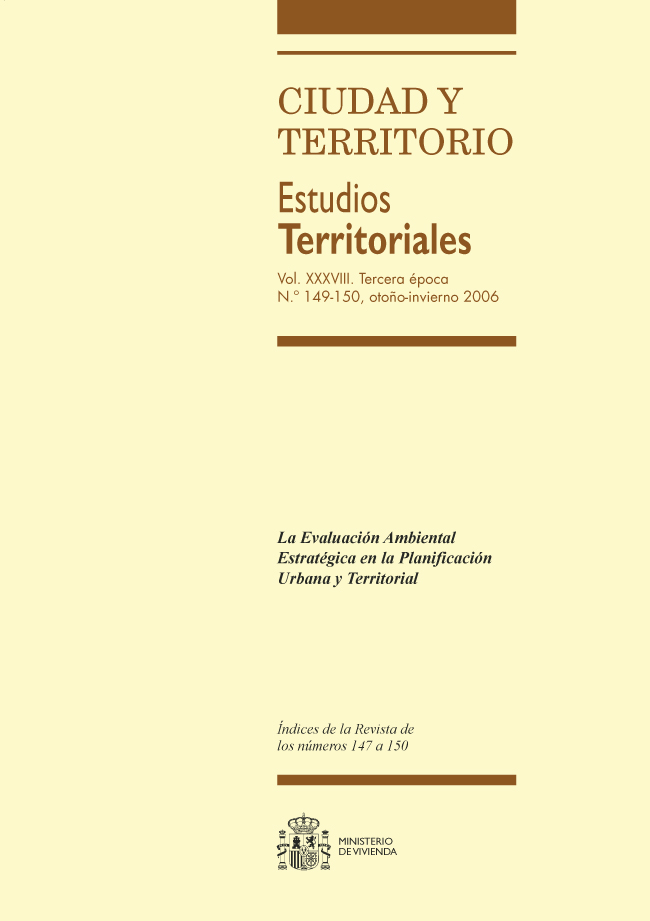 					Ver Vol. XXXVIII, núm. 149-150 (2006). El evaluación ambiental estratégica en la planificación urbana y territorial
				