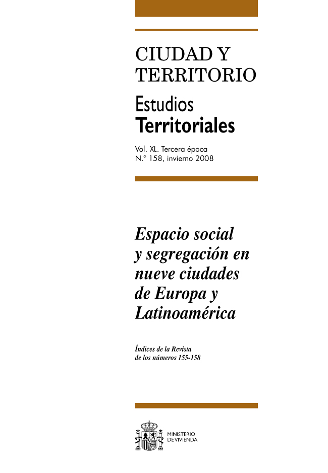					Ver Vol. XL, núm. 158 (2008). Espacio social y segregación en nueve ciudades de Europa y Latinoamérica
				