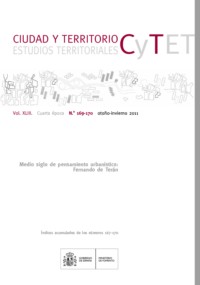 					Ver Vol. XLIII, núm. 169-170 (2011). Medio siglo de pensamiento urbanístico: Fernando de Terán
				