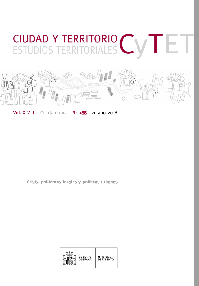 					Ver Vol. XLVIII, núm. 188 Monográfico (2016). Crisis, gobiernos locales y políticas urbanas
				